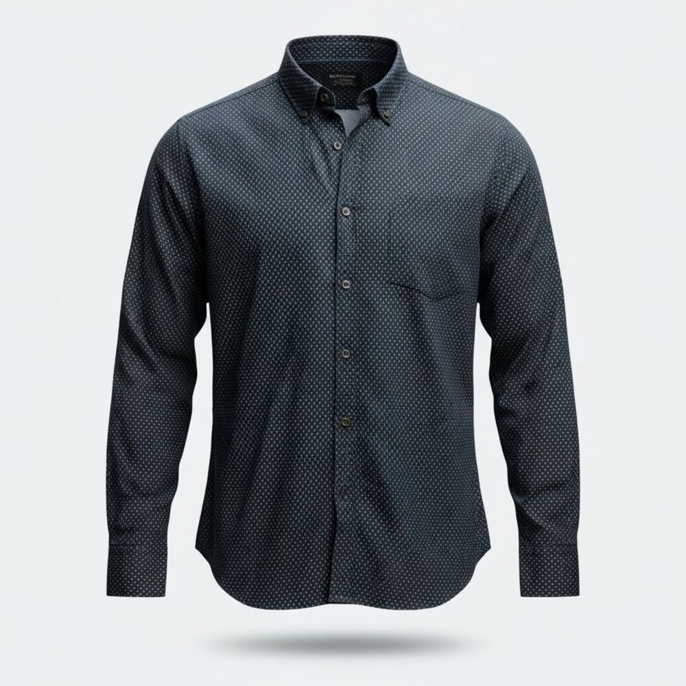 Banana Republic Slim Fit Button Down | Navy Geometric Print | L | Preppy